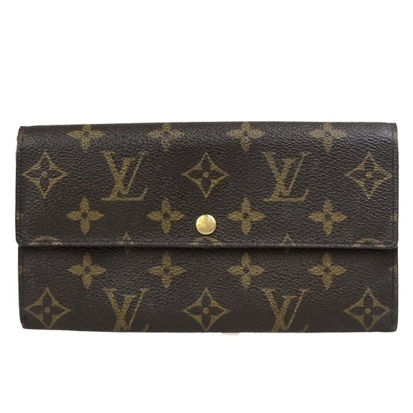 LOUIS VUITTON Porte Monnaie Credit Long Wallet Monogram Leather M61725 05ED162 - Picture 1 of 1